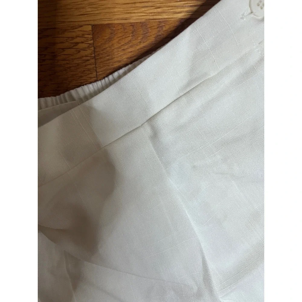 Vtg 90s Tan Jay  White Pleated Dress Pants High Waist Elastic Back Size 16 NWT
